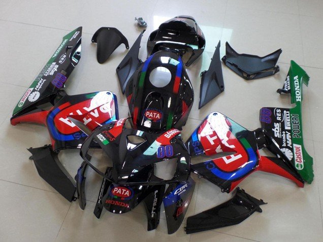 2005-2006 Black Red Green Pata Honda CBR600RR Motorcycle Fairings