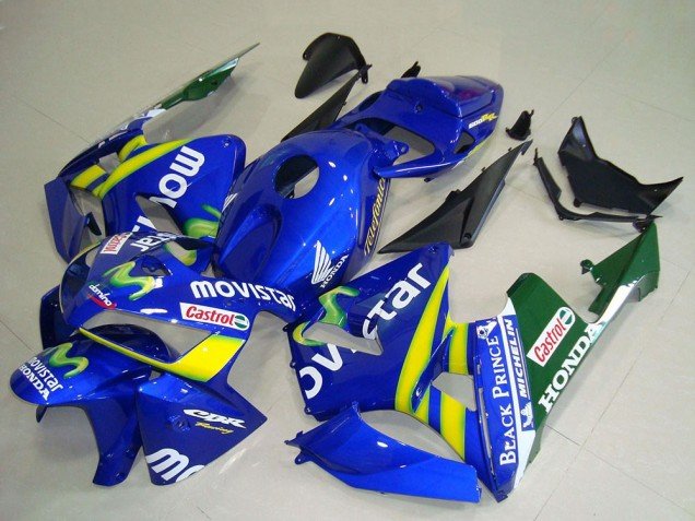 2005-2006 Blue Yellow Green White MoviStar Red Castrol Honda CBR600RR Motorcycle Fairings
