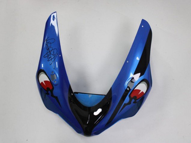 2005-2006 Blue Yellow Black Shark Kawasaki ZX6R Motorcycle Fairings