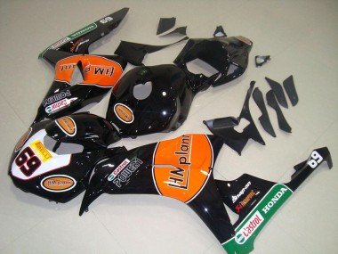2006-2007 Glossy Black Orange Green Hm Plant Racing 69 Honda CBR1000RR Motorcycle Fairings