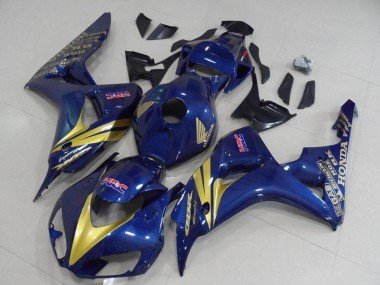 2006-2007 Dark Blue Gold Stripe Honda CBR1000RR Motorcycle Fairings
