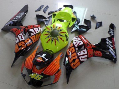 2006-2007 Green Orange Glossy Black Rossi 46 Honda CBR1000RR Motorcycle Fairing