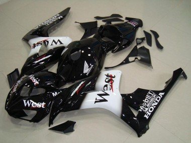 2006-2007 Glossy Black White West Honda CBR1000RR Motorcycle Fairings