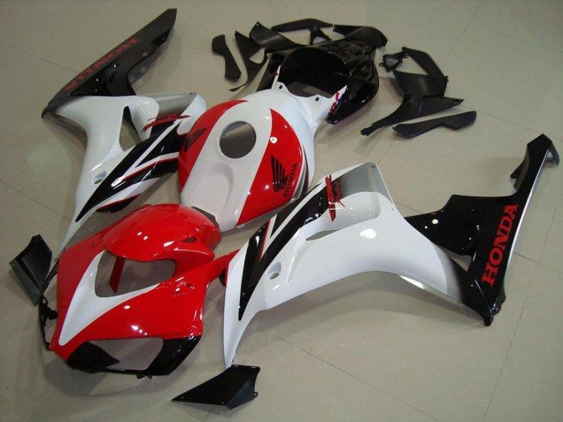 2006-2007 White Red Glossy Black Honda CBR1000RR Motorcycle Fairings Kit