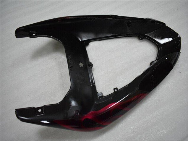 2006-2007 Glossy Black Red Flame Kawasaki ZX10R Motorcycle Fairing