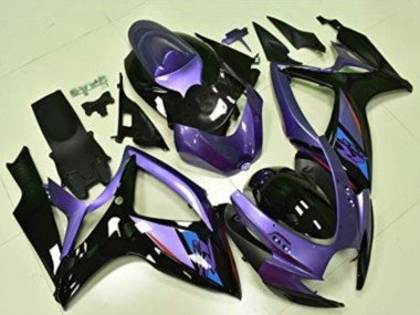2006-2007 Purple Glossy Black Blue Suzuki GSXR 600/750 Motorcycle Fairings