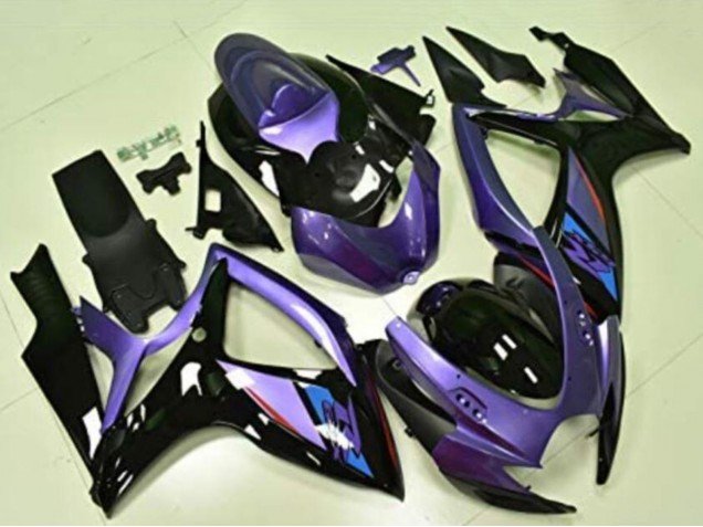 2006-2007 Purple Glossy Black Blue Suzuki GSXR 600/750 Motorcycle Fairings