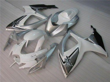 2006-2007 White Silver Suzuki GSXR 600/750 Motorcycle Fairings