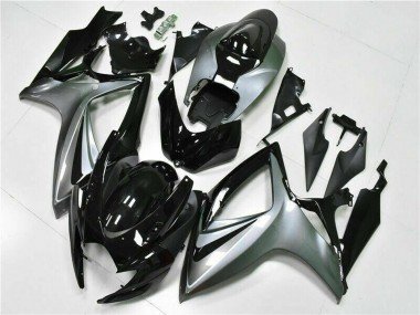 2006-2007 Silver Glossy Black Suzuki GSXR 600/750 Motorcycle Fairings