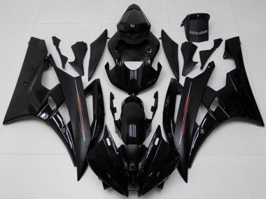 2006-2007 Glossy Black Matte Black Yamaha YZF R6 Motorcycle Fairing Kits