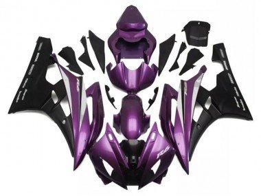 2006-2007 Purple Matte Black Santander Yamaha YZF R6 Motorcycle Fairings