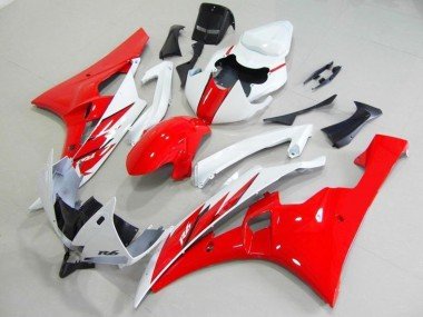 2006-2007 White Red Yamaha YZF R6 Bike Fairings