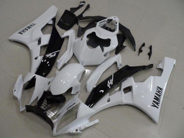 2006-2007 White Glossy Black Yamaha YZF R6 Motorcycle Fairings