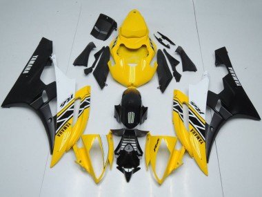2006-2007 Yellow White Black OEM Style Yamaha YZF R6 Motorcycle Fairings