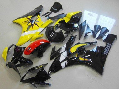 2006-2007 Yellow White Red Glossy Black Yamaha YZF R6 Motorcycle Fairings