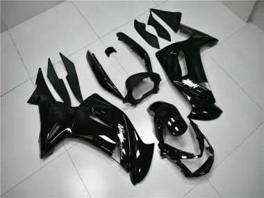 2006-2008 Glossy Black White Kawasaki EX650 Motorcycle Fairings