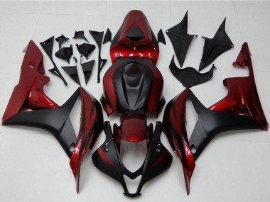 2007-2008 Red Matte Black Honda CBR600RR Motorcycle Fairing Kits