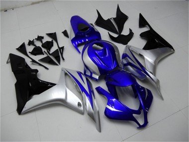 2007-2008 Silver Blue Glossy Black OEM Style Honda CBR600RR Motorcycle Fairings