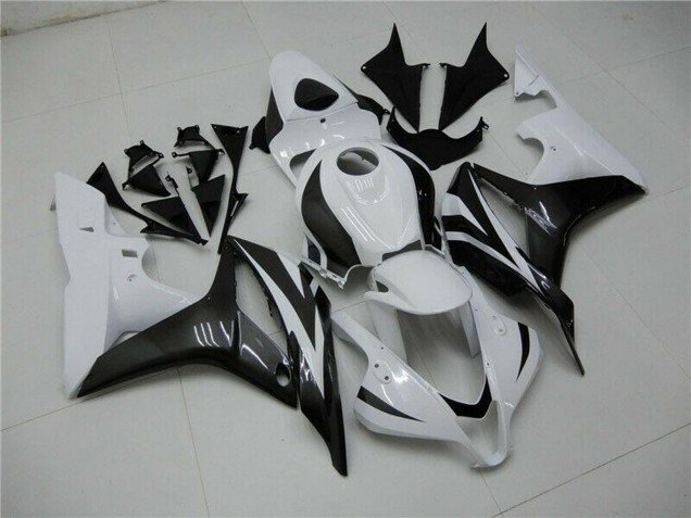 2007-2008 White Glossy Black Honda CBR600RR Bike Fairings