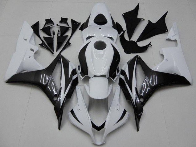 2007-2008 White Glossy Black Honda CBR600RR Bike Fairings