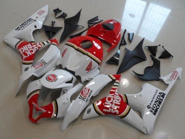 2007-2008 White Red Lucky Strike Honda CBR600RR Motorcycle Fairings