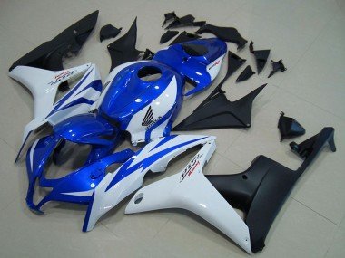 2007-2008 White Blue Matte Black Honda CBR600RR Motorcycle Fairings