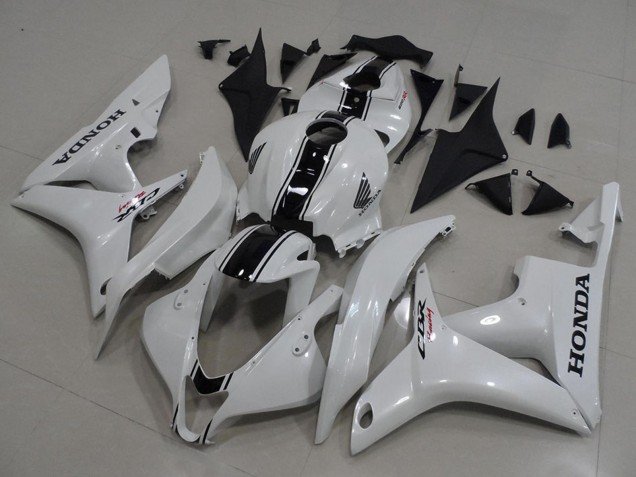 2007-2008 White Glossy Black Honda CBR600RR Motorcycle Fairing Kits