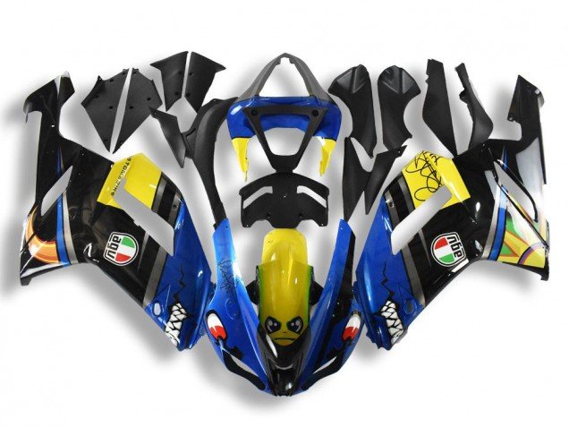 2007-2008 Blue Shark Kawasaki ZX6R Motorcycle Fairings