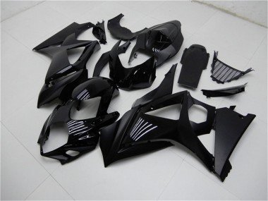 2007-2008 Glossy Black Matte Black No Decal Suzuki GSXR 1000 Motorcycle Fairings