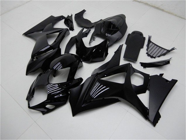 2007-2008 Glossy Black Matte Black No Decal Suzuki GSXR 1000 Motorcycle Fairings