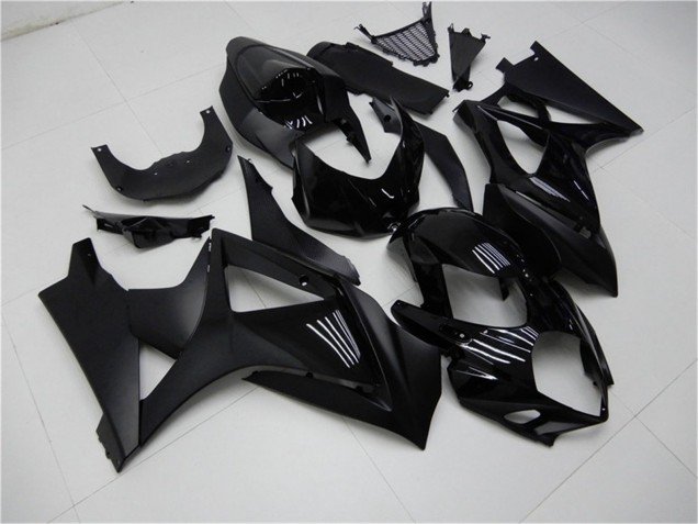 2007-2008 Glossy Black Matte Black No Decal Suzuki GSXR 1000 Motorcycle Fairings