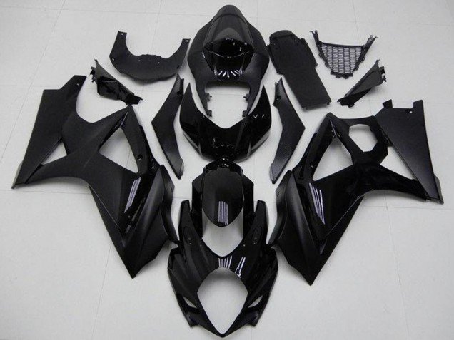 2007-2008 Glossy Black Matte Black No Decal Suzuki GSXR 1000 Motorcycle Fairings