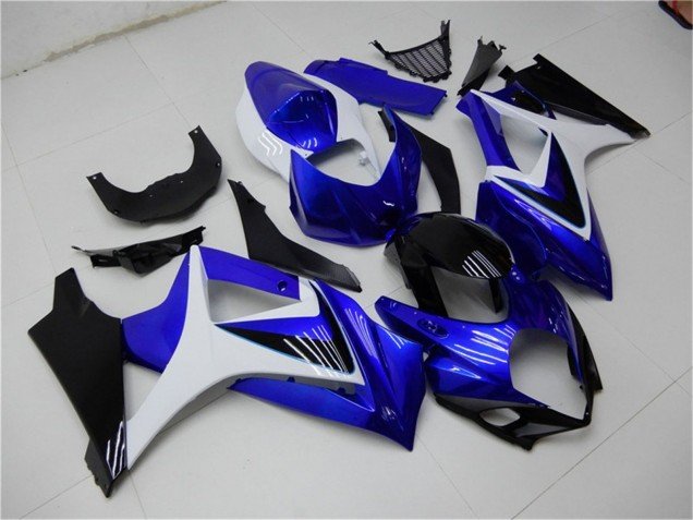 2007-2008 White Blue Black No Decal Suzuki GSXR 1000 Motorcycle Fairings