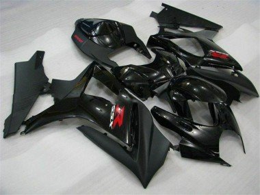 2007-2008 Glossy Black Matte Black Red Suzuki GSXR 1000 Motorcycle Fairings