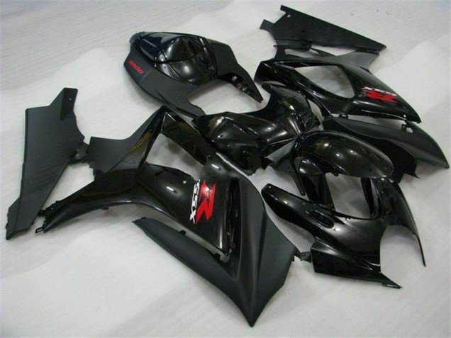 2007-2008 Glossy Black Matte Black Red Suzuki GSXR 1000 Motorcycle Fairings