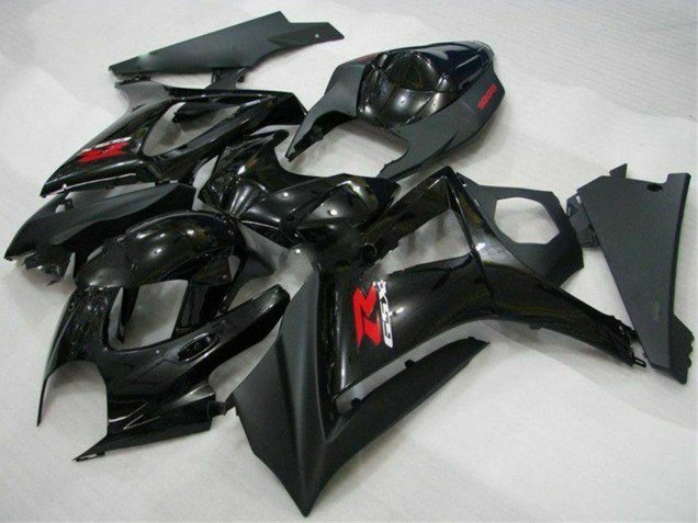 2007-2008 Glossy Black Matte Black Red Suzuki GSXR 1000 Motorcycle Fairings