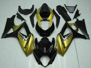 2007-2008 Gold Glossy Black Silver Decal Suzuki GSXR 1000 Motorcycle Fairings