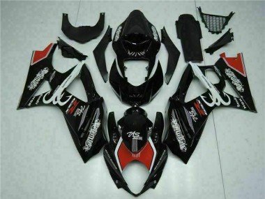 2007-2008 Glossy Black Red White Suzuki GSXR 1000 Motorcycle Fairings