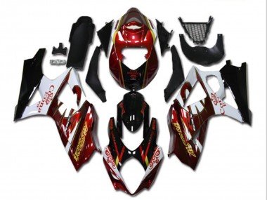 2007-2008 Red White Black Corona Suzuki GSXR 1000 Motorcycle Fairings