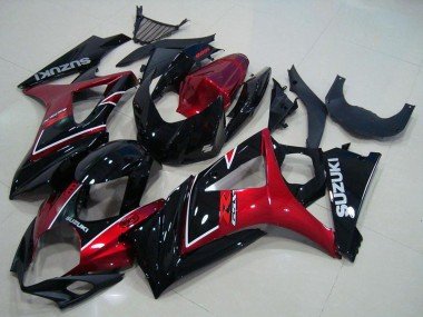 2007-2008 Red Glossy Black Suzuki GSXR 1000 Motorcycle Fairing