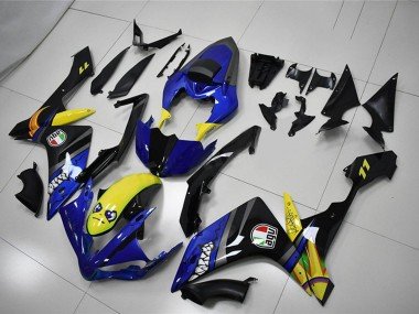 2007-2008 Blue Yellow Black Shark Yamaha YZF R1 Motorcycle Fairings