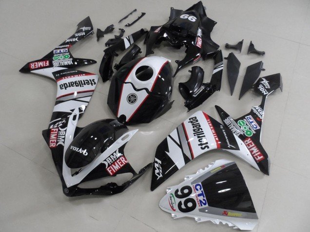 2007-2008 White Black Red Volvo Fimer Sterilgarda Yamaha YZF R1 Motorcycle Fairings