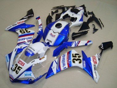 2007-2008 White Blue Red Black Volvo Sterilgarda Yamalube Fimer 35 Yamaha YZF R1 Motorcycle Fairings