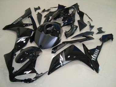 2007-2008 Glossy Black Matte Black White Decal Yamaha YZF R1 Motorcycle Fairings