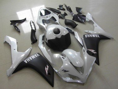2007-2008 White Matte Black Yamaha YZF R1 Motorcycle Fairings