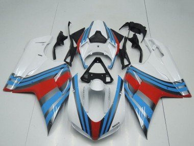 2007-2014 White Blue Red Ducati 848 1098 1198 Motorcycle Fairings