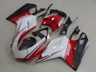 2007-2014 White Red Green Matte Black Ducati 1198 Motorcycle Fairings