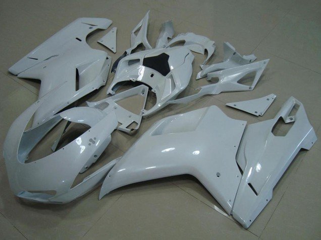 2007-2014 Glossy White Ducati 848 1098 1198 Motorcycle Fairings