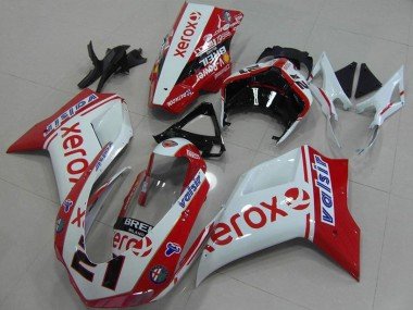 2007-2014 White Red Glossy Black Valsir Xerox OEM Style 21 Ducati 848 1098 1198 Motorcycle Fairings