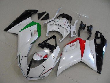 2007-2014 Glossy White Red Green Glossy Black Ducati 848 1098 1198 Motorcycle Fairings
